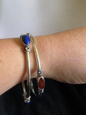 Vintage FAS Sterling Silver Bangle Bracelet Set